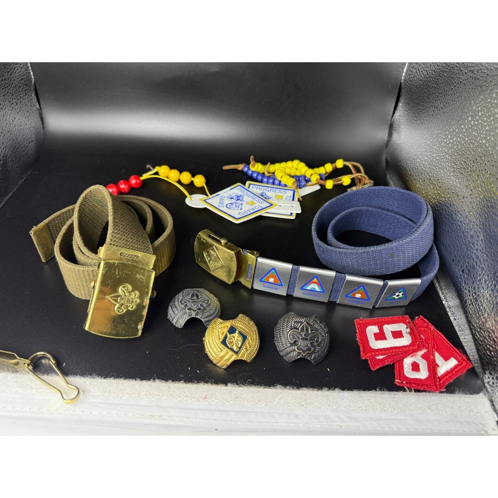 Vintage Boy Scouts of America Memorabilia Lot‎ Belt Buckles Slides Patches